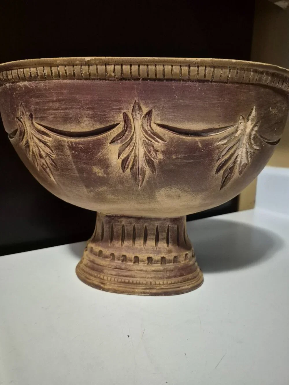 VINTAGE CARVED WOODEN VESSEL